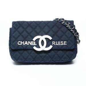 CHANEL 12 Series 2008-2009 Cotton Canvas Matelassé Cruise Collection Shoulder...